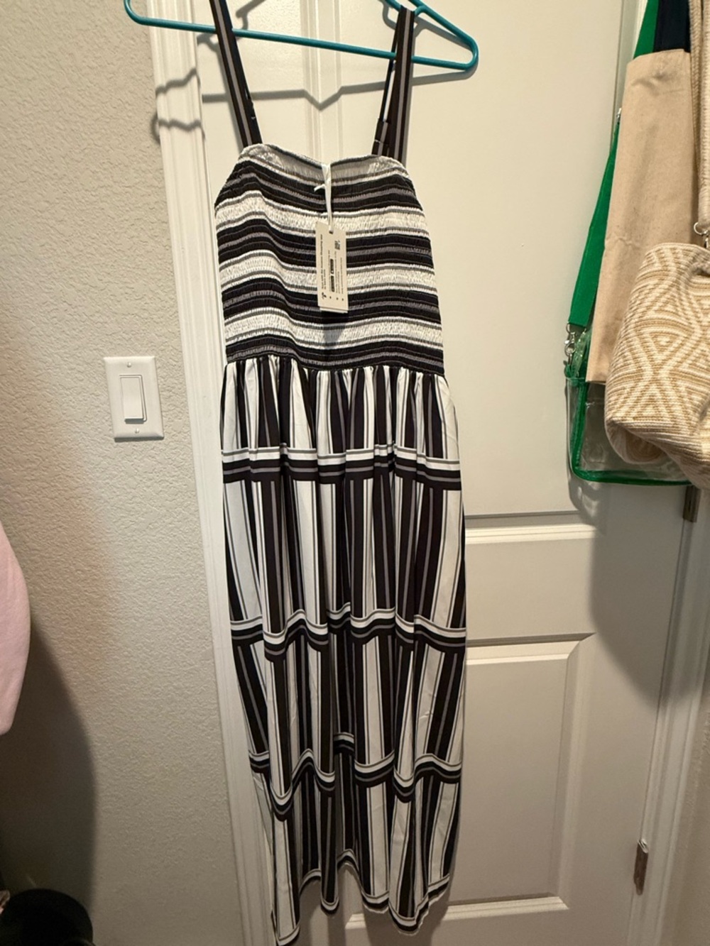 Black & White Striped Maxi Dress